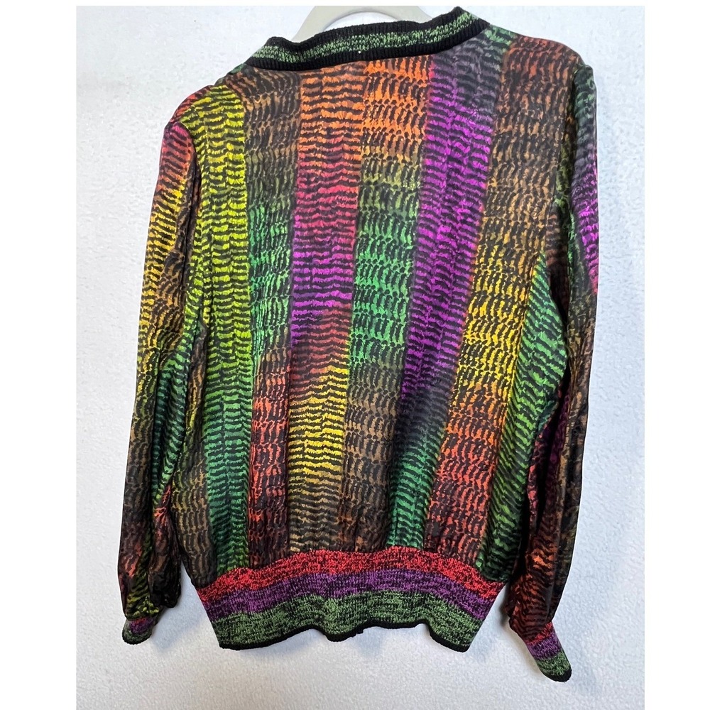 Vintage Anne Crimmins UMI Collections 100% Silk Cardigan Bergdorf Goodman Multi - Picture 2 of 13